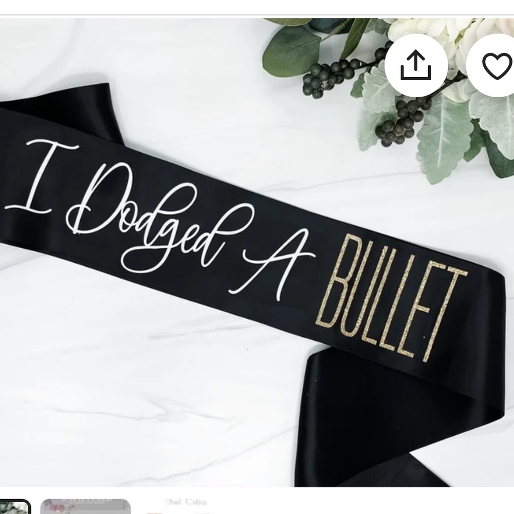 COPY - Satin Break Up Sash/ Divorce Sash/Divorce Party